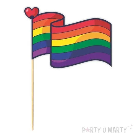 topper papierowy teczowa flaga 20 cm