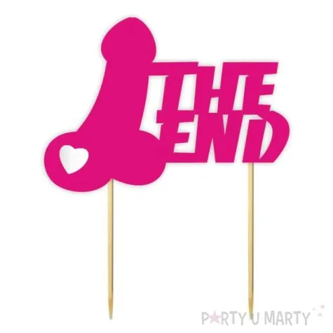 topper papierowy the end penisek i serce fuksja 14 x 17 5 cm