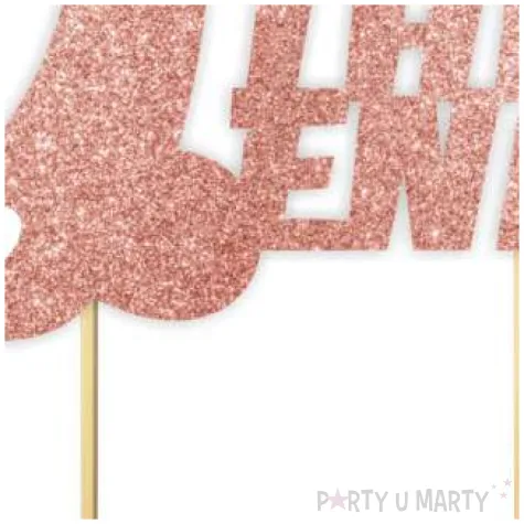 topper papierowy the end penisek i serce rose gold brokat 14 x 17 5 cm