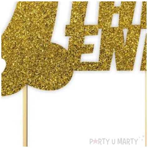 topper papierowy the end penisek i serce zloty brokat 14 x 17 5 cm