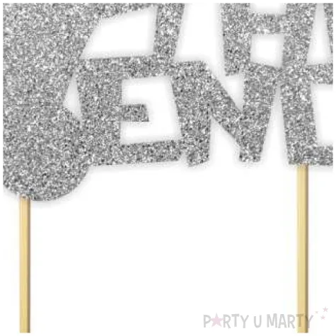 topper papierowy the end penisek srebrny brokat 14 x 17 5 cm