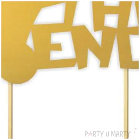 topper papierowy the end penisek zloty 14 x 17 5 cm