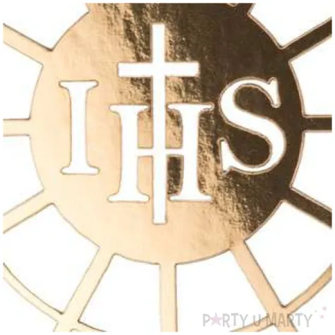 topper papierowy topper hostia promienie zloty czakos