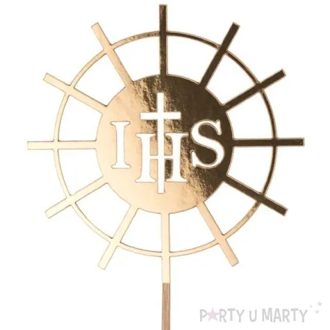 topper papierowy topper hostia promienie zloty czakos