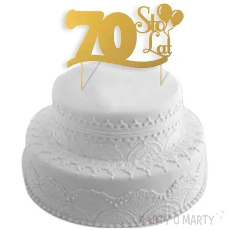 topper papierowy urodziny 70 zlota 17 cm