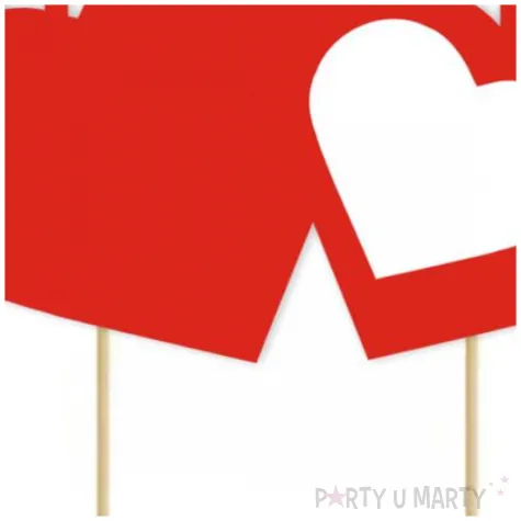 topper papierowy walentynki i serca 19 cm