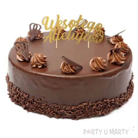 topper papierowy wesolego alleluja z pisanka zloty 16 cm