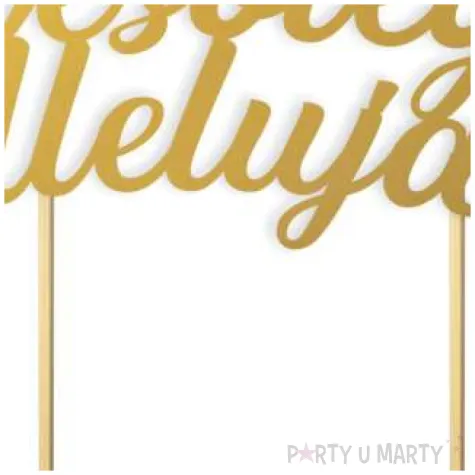 topper papierowy wesolego alleluja z pisanka zloty 16 cm