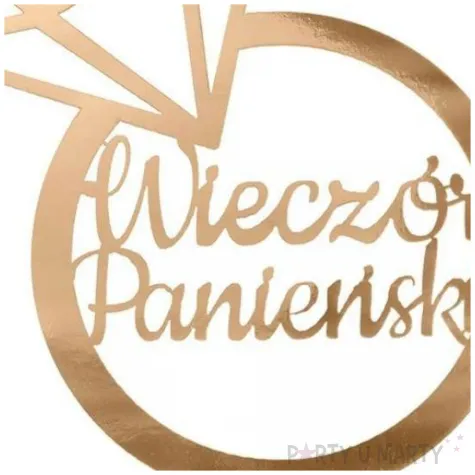 topper papierowy wieczor panienski diament zloty partycollection 14 x 33 cm