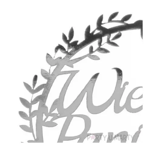 topper papierowy wieczor panienski listki srebrny partycollection 10 x 28 cm