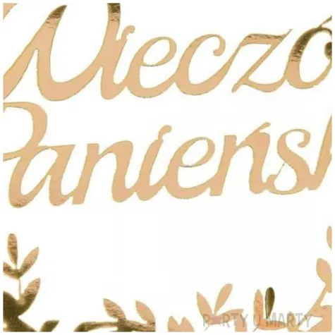 topper papierowy wieczor panienski listki zloty partycollection 10 x 28 cm