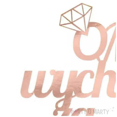 topper papierowy wieczor panienski omg rose gold partycollection 12 x 28 cm