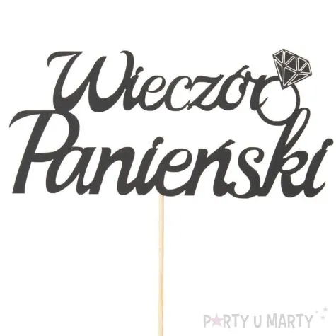 topper papierowy wieczor panienski pierscionek czarny partycollection 15 x 25 cm