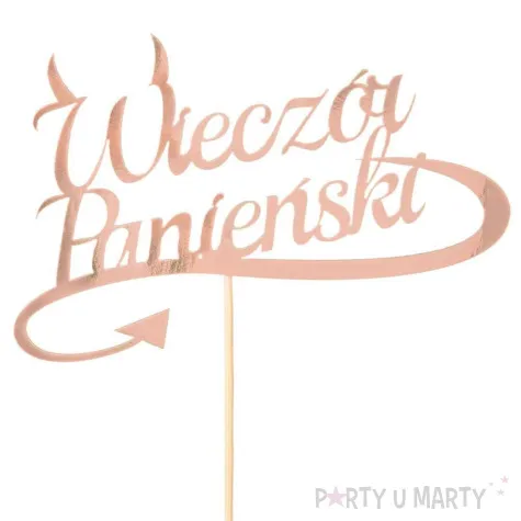 topper papierowy wieczor panienski rogi rose gold partycollection 15 x 26 cm