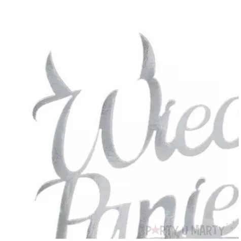 topper papierowy wieczor panienski rogi srebrny partycollection 15 x 26 cm