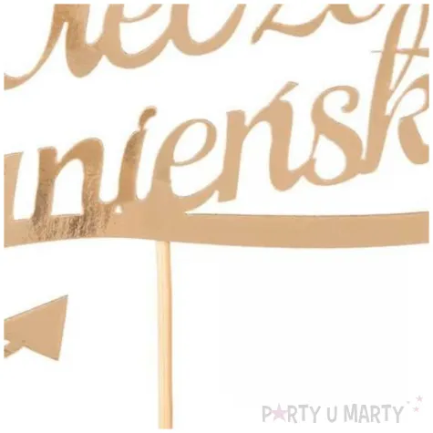 topper papierowy wieczor panienski rogi zloty partycollection 15 x 26 cm