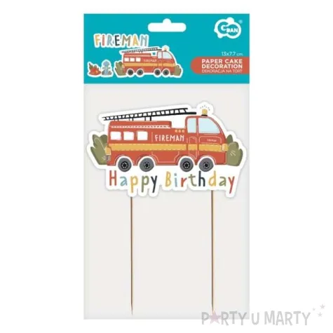 topper papierowy woz strazacki fireman godan 19x13 cm