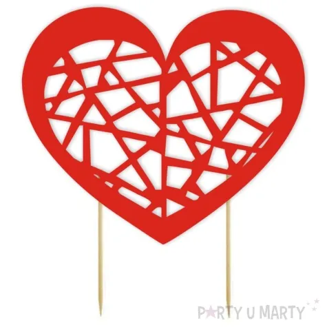 topper papierowy wzor geometryczny w sercu 19 cm