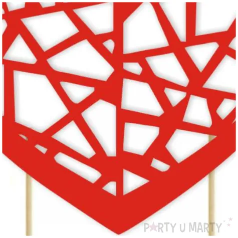 topper papierowy wzor geometryczny w sercu 19 cm