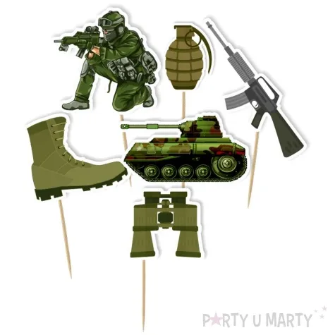 topper papierowy zolnierz z poligonu 6 szt