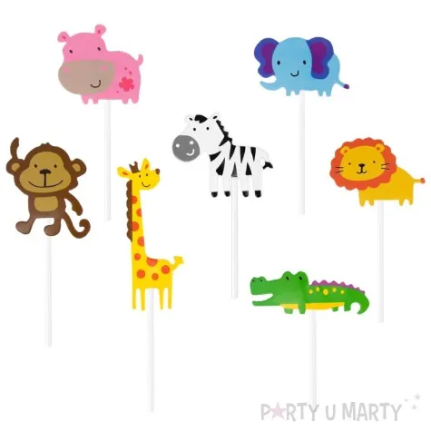 topper papierowy zwierzeta safari mix partypal 13 5 cm 7 szt