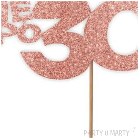 topper papierowy zycie zaczyna sie po 30 rose gold brokat 13 x 17 cm