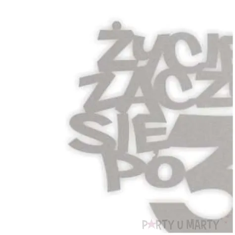 topper papierowy zycie zaczyna sie po 30 srebrny 13 x 17 cm