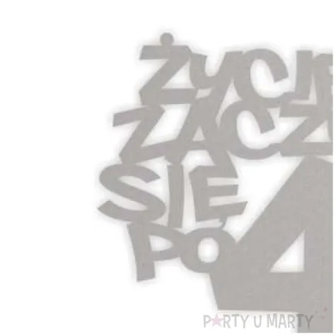 topper papierowy zycie zaczyna sie po 40 srebrny 13 x 17 cm