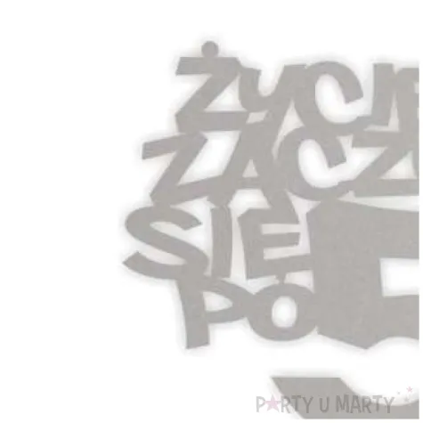 topper papierowy zycie zaczyna sie po 50 srebrny 13 x 17 cm