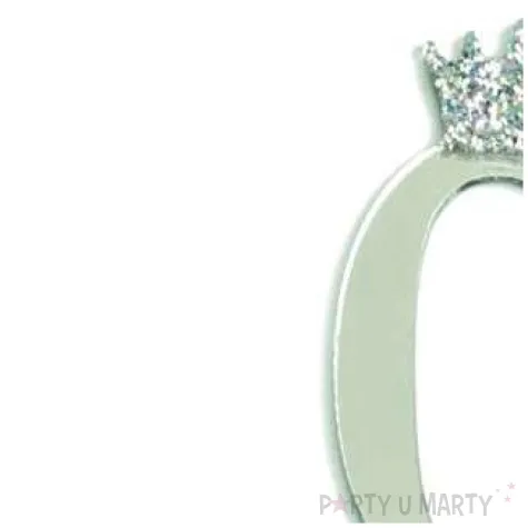 topper plastikowy cyfra 0 korona srebrna partypal