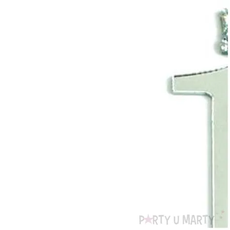 topper plastikowy cyfra 1 korona srebrna partypal
