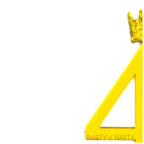 topper plastikowy cyfra 4 korona zlota partypal
