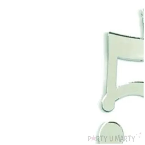 topper plastikowy cyfra 5 korona srebrna partypal