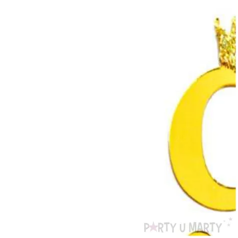 topper plastikowy cyfra 9 korona zlota partypal