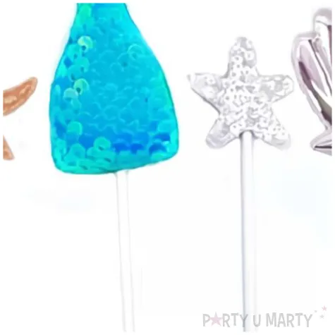 topper syrenka i muszelka niebieski jix 3 10 cm 4 szt