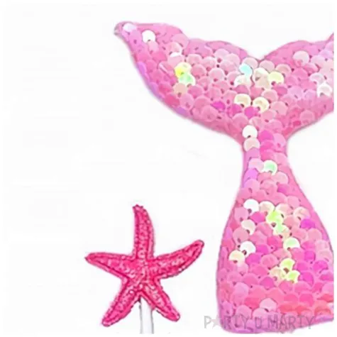 topper syrenka i muszelka rozowy jix 3 10 cm 4 szt