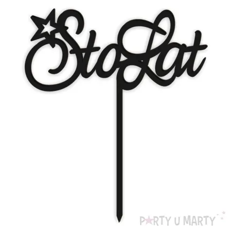 topper z pleksy 100 sto lat czarny 15x17 5 cm