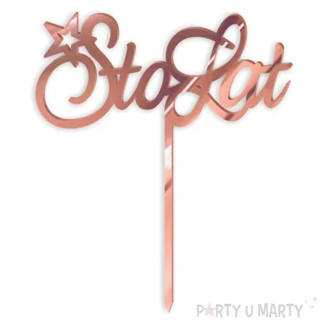 topper z pleksy 100 sto lat rose gold lustrzany 15x17 5 cm