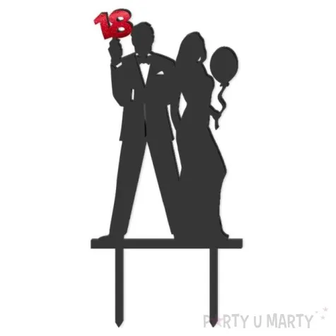 topper z pleksy 18 urodziny gentelmana czarny red holo 9 5 x 19 cm