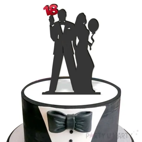 topper z pleksy 60 urodziny gentelmana czarny red holo 9 5 x 19 cm