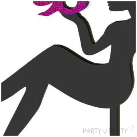 topper z pleksy 90 urodziny hot laska czarny roz holo 13 x 16 5 cm