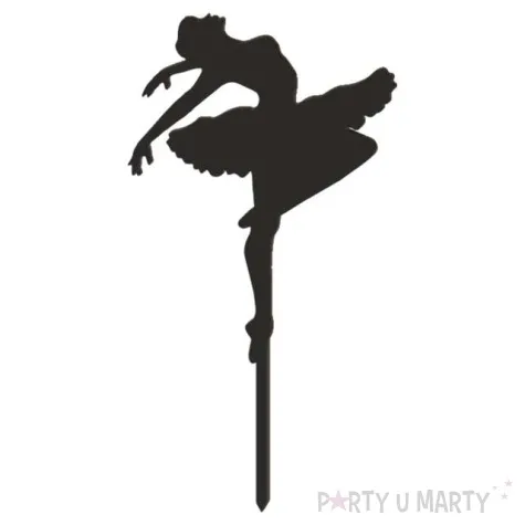 topper z pleksy baletnica czarny 8 5x18 cm