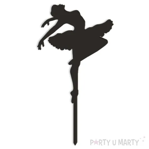 topper z pleksy baletnica czarny 8 5x18 cm