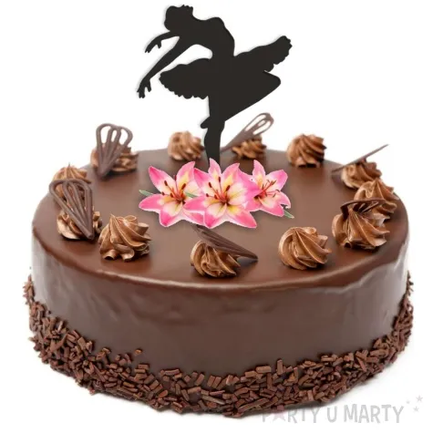 topper z pleksy baletnica czarny 8 5x18 cm