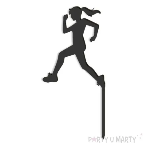 topper z pleksy biegaczka sportsmenka czarny 8x17 5 cm