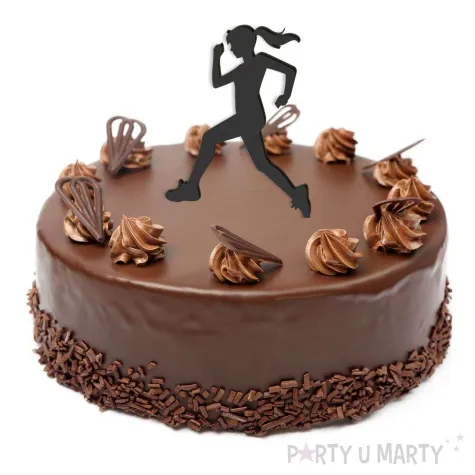 topper z pleksy biegaczka sportsmenka czarny 8x17 5 cm