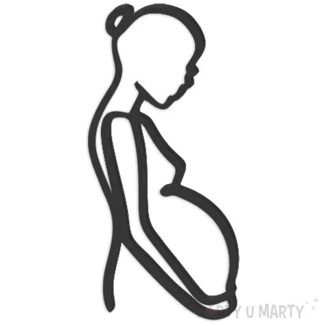 topper z pleksy bok tortu ciezarna czarny 10x14 cm