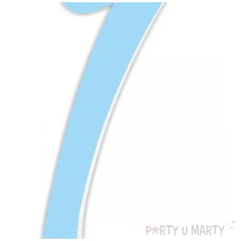 topper z pleksy bok tortu cyfra 1 niebieski pastel 3 2 x 8 3 cm