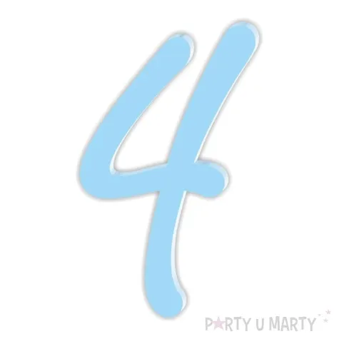 topper z pleksy bok tortu cyfra 4 niebieski pastel 5 x 8 3 cm