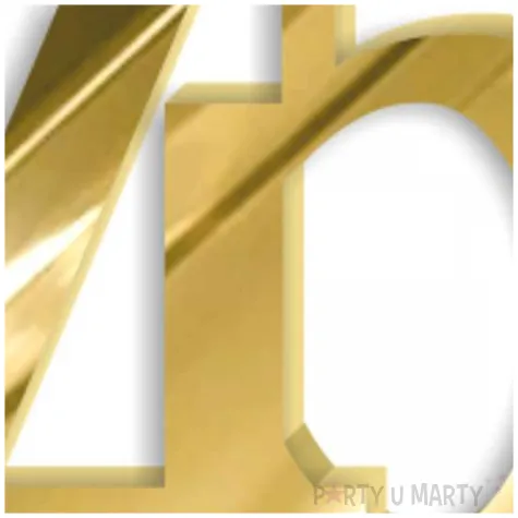 topper z pleksy bok tortu cyfra 45 zloty lustrzany 8 x 9 cm